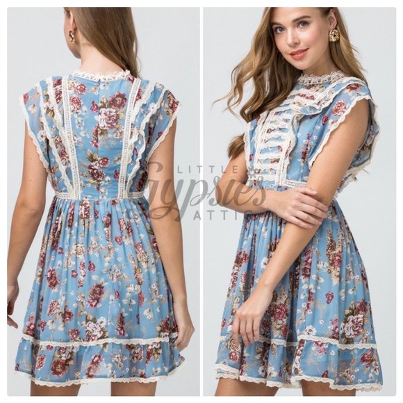 Entro Old Country Roses Farmhouse Mini Dress - Picture 3 of 16